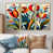 Toile avec cadre flottant or