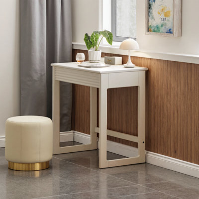 Solid wood desk with wide storage drawers