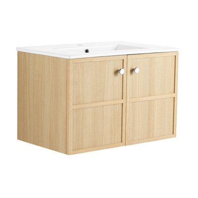 Meuble-lavabo de salle de bain mural en céramique 30 po 30 po, porte, armoire de rangement pour salle de bain