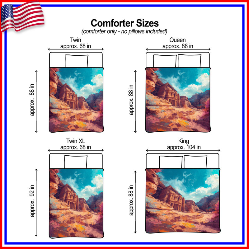 Ancient Petra Landscape Comforter, King