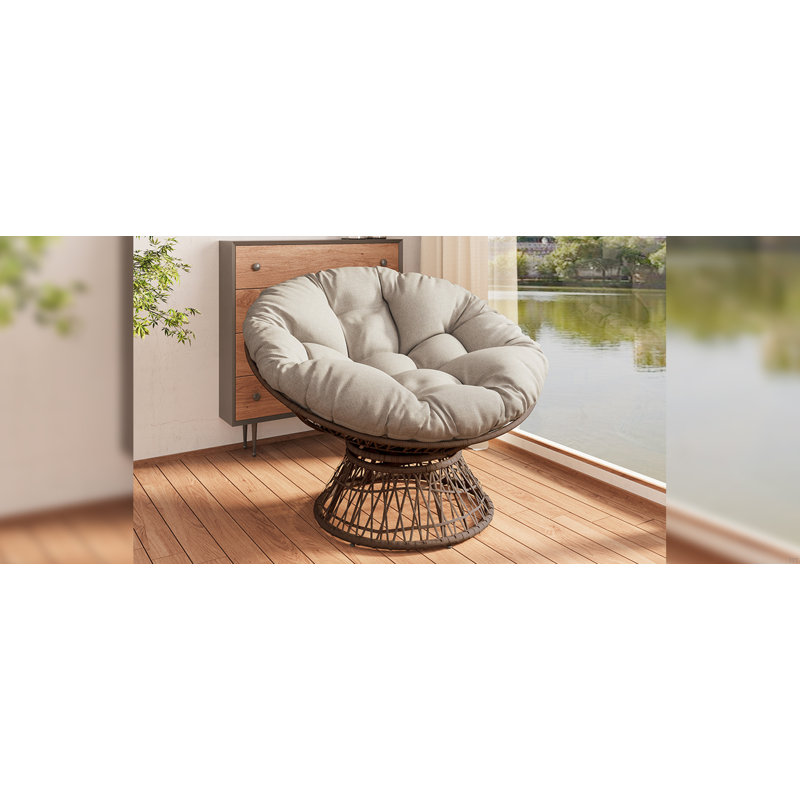 41.5" Ergonomic Chair With Cloud Thick Density Fabric Cushion,3-Proof Cover,High Capacity Iron Frame,Fluid 360 Degree Swivel For Reading,Living Room, Bedroom,Lounge,2 Colors