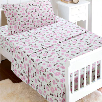 Drap 3 pièces rose et blanc Maksimus