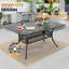  Ensemble repas de patio avec table rectangulaire, coussins rouges inclus-94516943