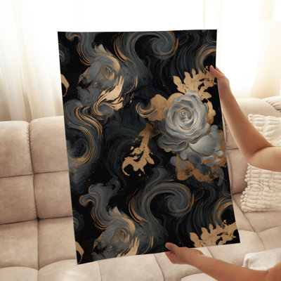 «Floral Luxe Rose Symphony VIII», reproduction d'art moderne sans cadre