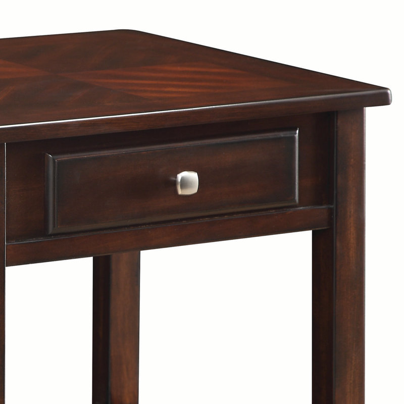 Wayne Solid Wood Top End Table with Storage