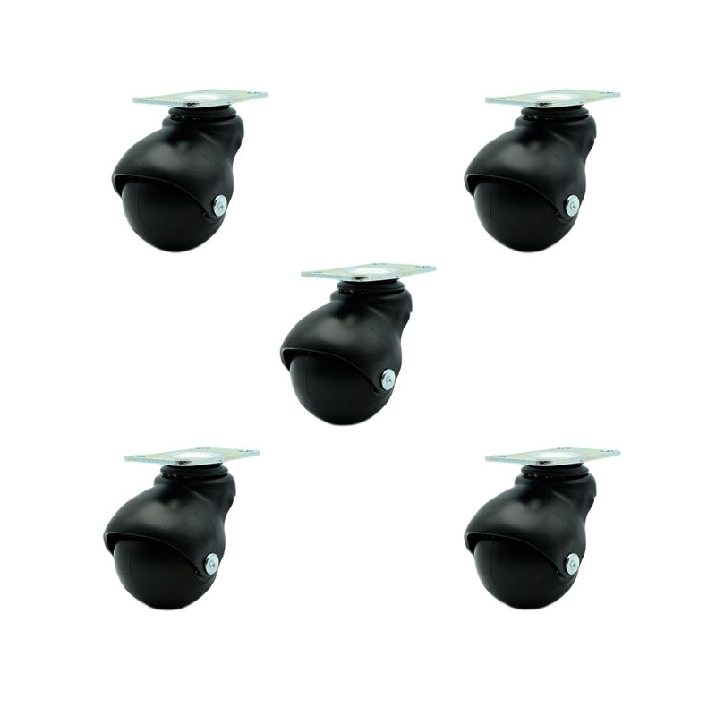 Ensemble de 5 roulettes de service à roulettes 2 pouces, Laiton brillant