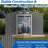10x8 Ft Metal Foundation Outdoor Shed With Lockable - Protected, All Weather, Gray, Lawn Feature Rain And Snow , For Garden, Lawn, Gray-118112012-118112015