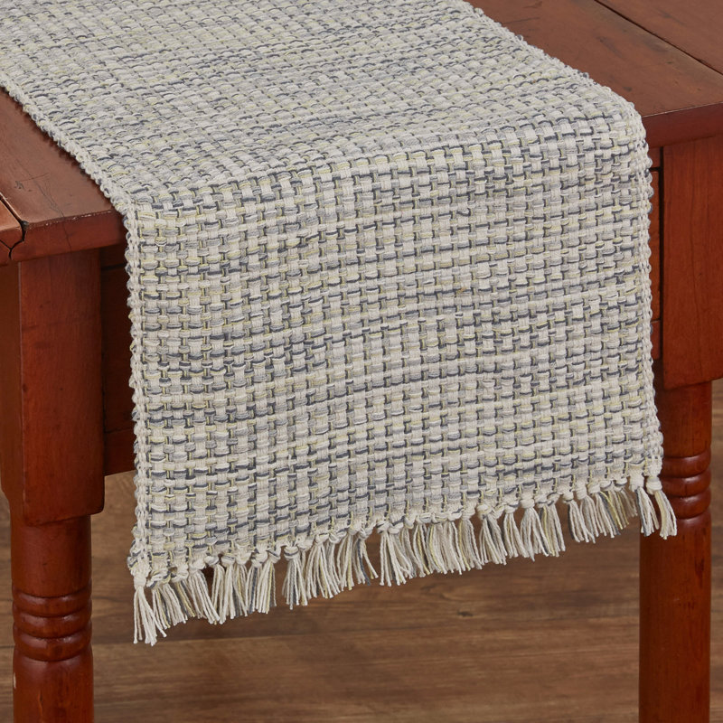 Sheniah Rectangular Table Runner, 36" x 13", Gray