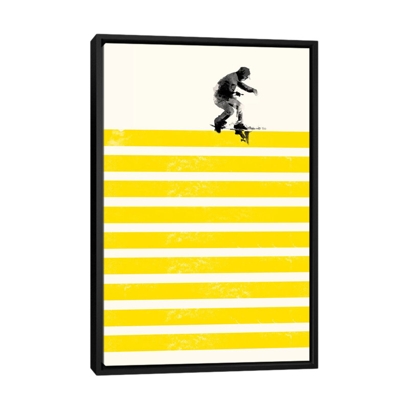 «Slide in Stripes», impression sur toile, Toile avec cadre noir, Pas de tapis, H 26 po x l 18 po x P 1,5 po