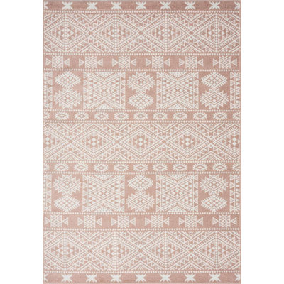 Tapis à motif tribal pêche et ivoire Amelia-Mae