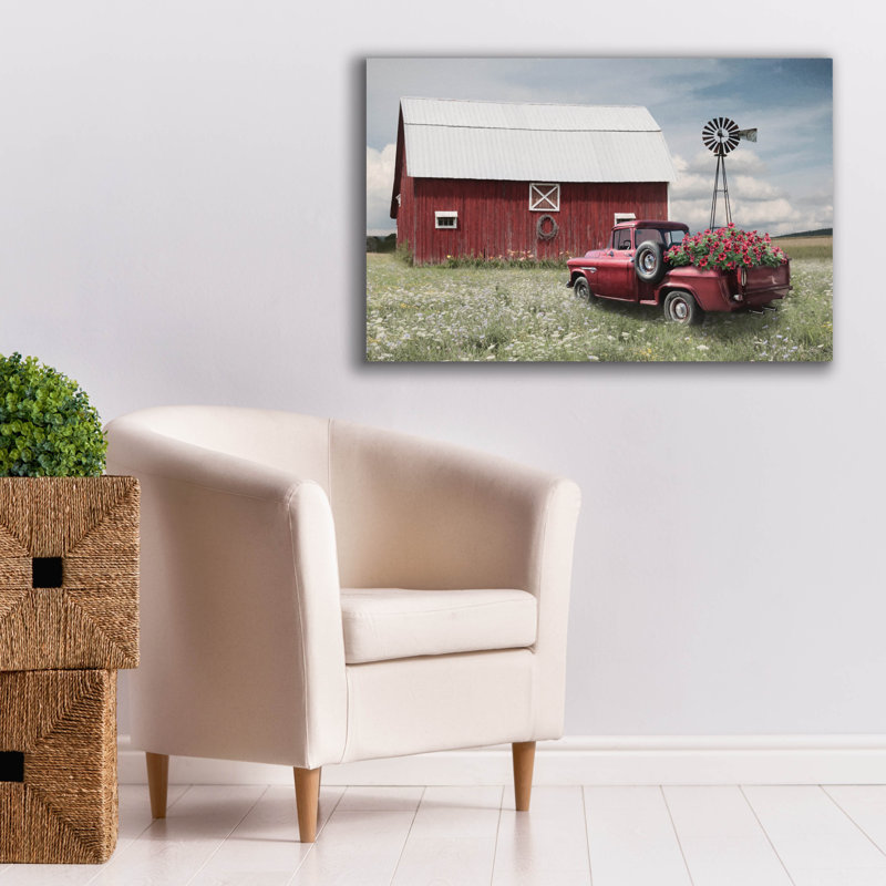 «Little Barn» par Lori Deiter, art mural sur toile, H 26 po x l 40 po