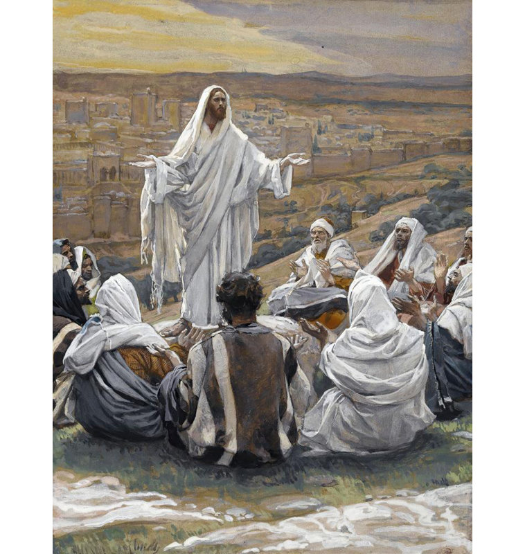 «The Lord's Prayer» par James Tissot - Art mural sur toile tendue avec châssis, H 40 po x l 28 po
