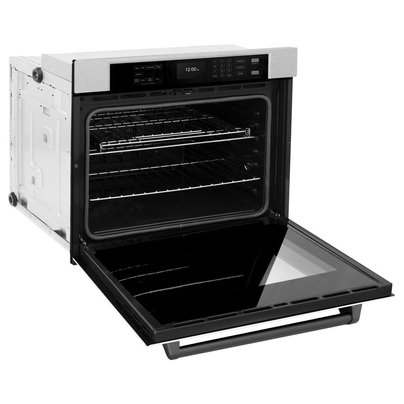 ZLINE 30 in. Autograph Wall Oven w/ Air Fry, Satin & White Matte, Matte Black