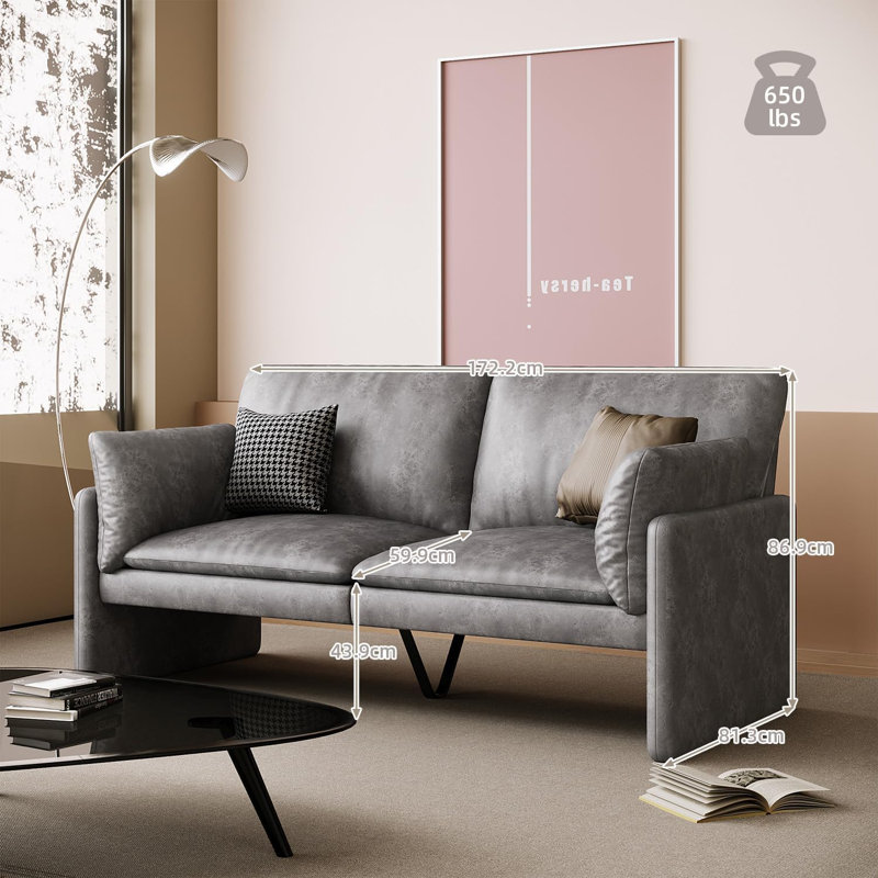 Shellene 2 Seater Teddy Sofa, Grey