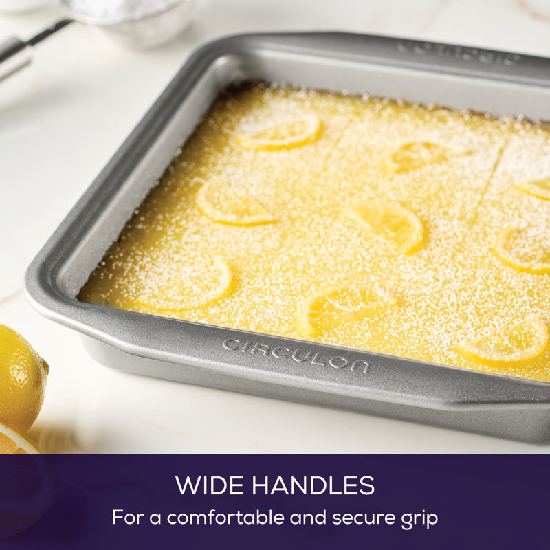 Circulon Bakeware Square Nonstick Cake Pan / Baking Pan, Gray