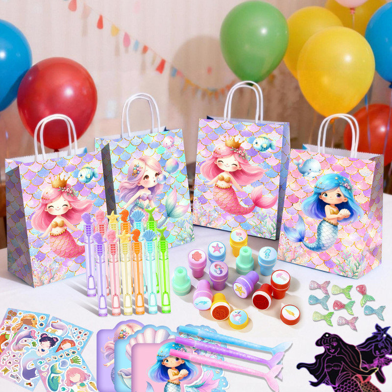 108pcs Mermaid Party Favors Supplies Fillers 