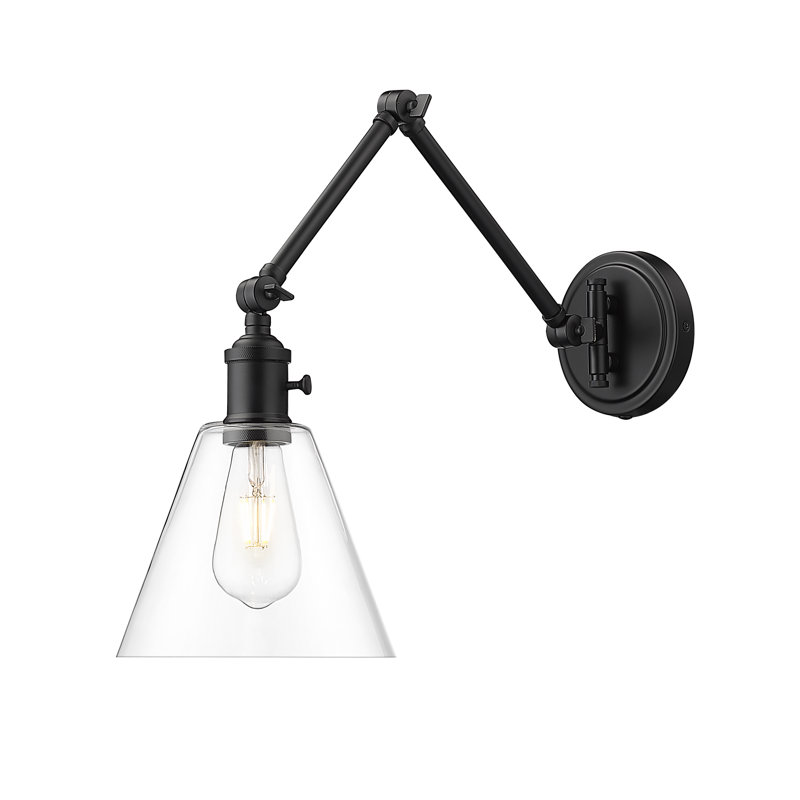 Wyck Steel Plug-in Swing Arm, Matte Black