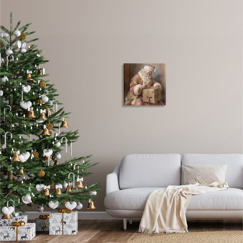 ba-853, reproduction sur toile tendue, cadeau du Père Noël rétro par Riley B, H 17 po x l 17 po x P 1,5 po