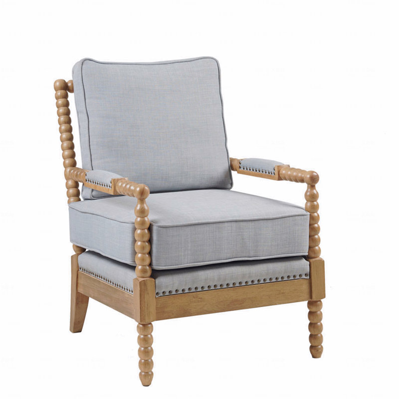 Fauteuil d'appoint avec accoudoirs - Accent, Bleu clair, Brun