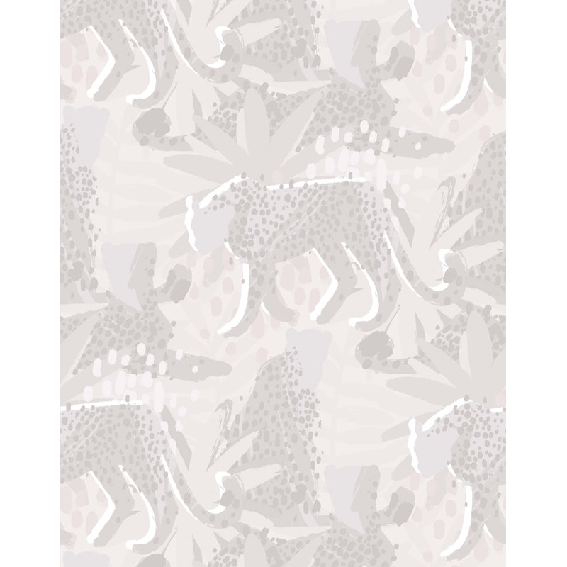 7m x 75cm Matte Tropical Leopard Leaf Wallpaper Roll, Beige