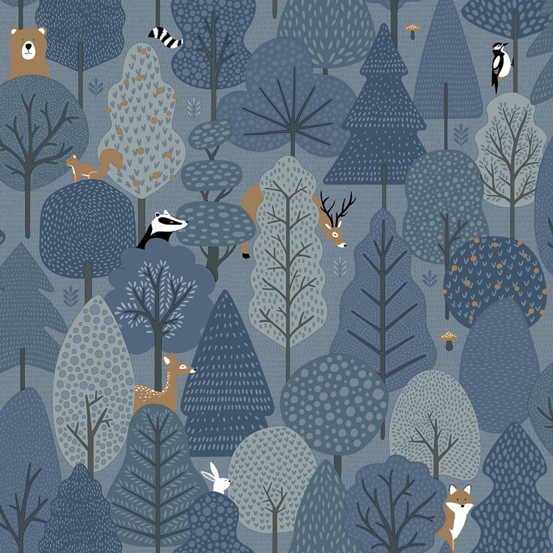 Papier peint forêt enchantée, Marine