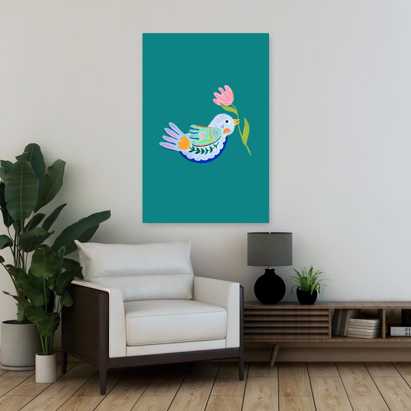 Art mural fantaisiste avec tulipe, H 36 po x l 24 po