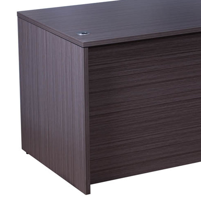 Coquille de bureau Nea, plateau de poste de travail de 66 pouces, bois gris fumé Driftwood, H 29,5 po x l 66 po x P 30 po