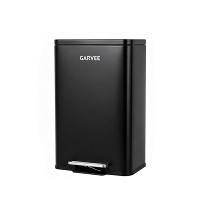Poubelle de cuisine, poubelle en acier inoxydable de 13 gallons avec couvercle silencieux à fermeture en douceur, pédale et seau intérieur amovible, poubelle rectangulaire pour le salon, la chambre à coucher et le bureau