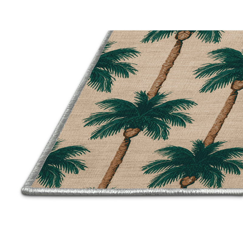  Tapis bord de mer lavable Coconut Palm Grove, Carré 8 pi