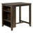 3-Piece Pack Counter Height Set Table W Display Shelf USB Ports And 2X Counter Height Chairs Fabric Upholstered Dining Furniture