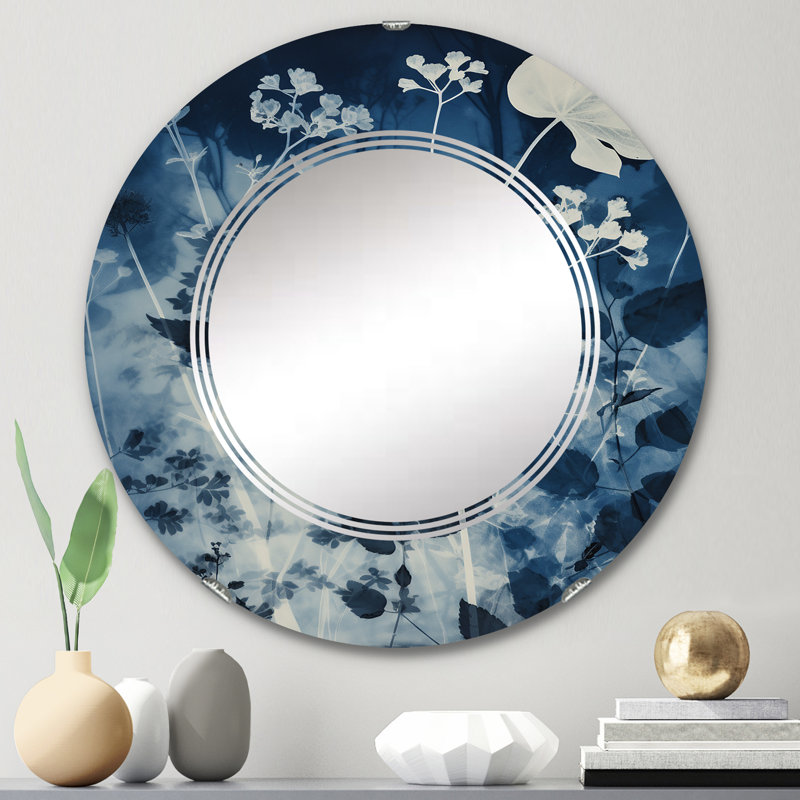 Zagora - Miroir mural moderne rond, 24 po x 24 po