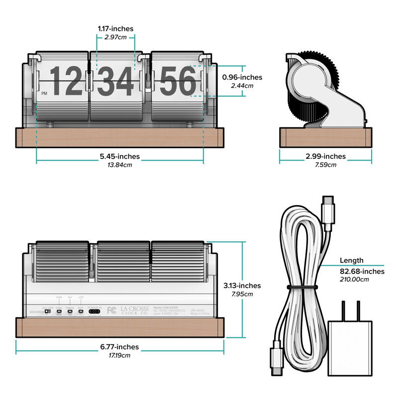 Horloge de table Rollins, Blanc