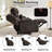 Manual Reclining Loveseat Sofa With Center Console, Storage & Cup Holders Overstuff Seat-1737490820