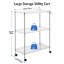 3-Tier Adjustable Kitchen Rolling Carts On Wheel, Commercial Grade Metal Service Cart, Steel Heavy Duty Utility Cart