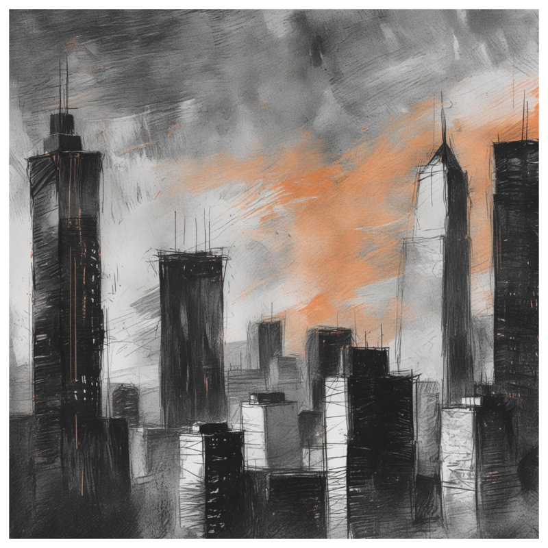 Urban Skyline Illustration Comforter, Twin Extra Long