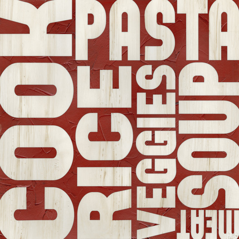Kitchen Kitsch V by June Erica Vess - Wrapped Canvas Typography, 76cm H x 76cm W