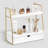 Bathroom Organizer Countertop 2-Tier with Drawer, Wood Vanity Sink Shelf (White)-729080705