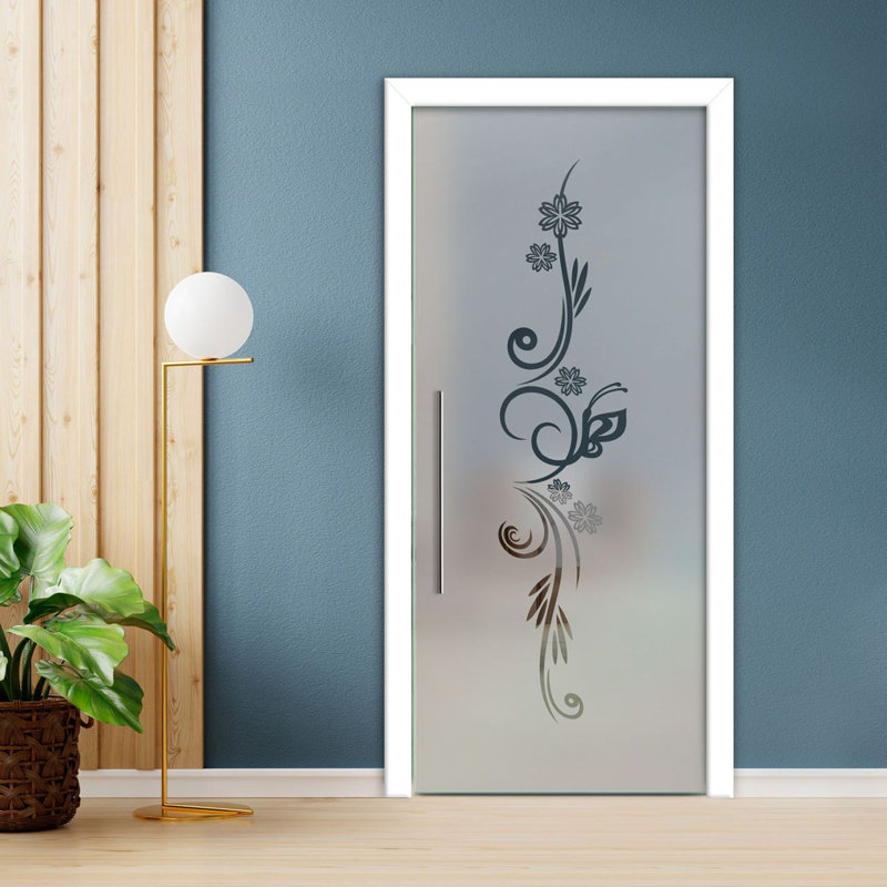 Porte coulissante en verre 36 po x H 80 po avec motif givré (semi-privé)