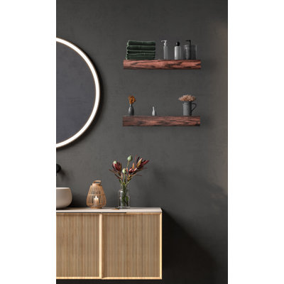 Emerald Lee 2 Piece Oak Floating Shelf