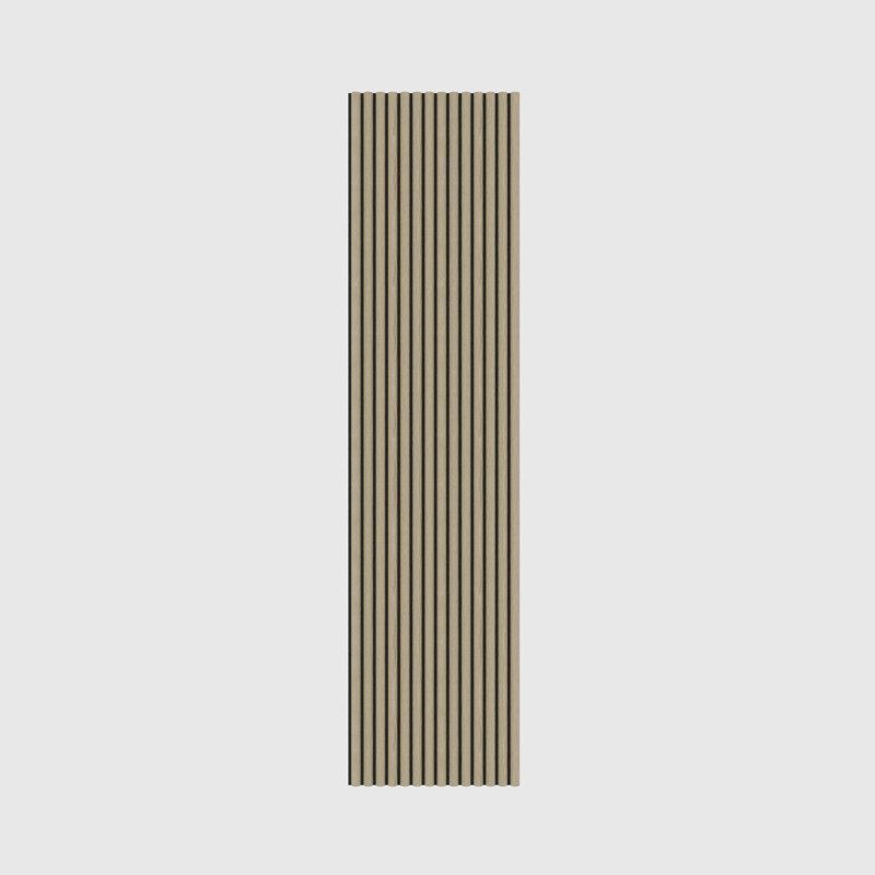 Acoustic Wall Panel with Half-Circle Wood Veneer Slats – Sound Absorbing Design for Modern Interiors, Châtaigne gris clair