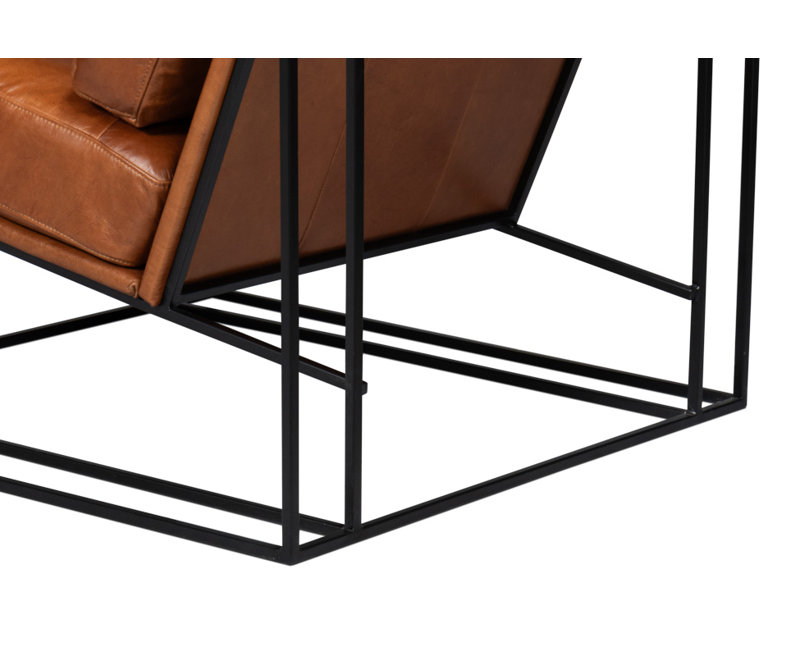 Oryan Club Chair, Brown Genuine Leather