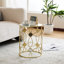 Cadre de table d'appoint moderne en métal + plateau miroir
