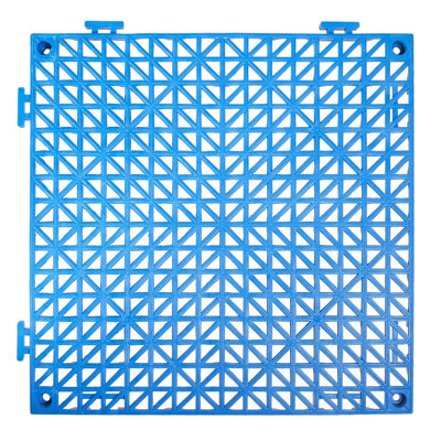 Blue Interlocking PVC Drainage Floor Tiles (55-Pack) - Non-Slip Modular Wet Area Mats for Bathroom, Kitchen & Pool