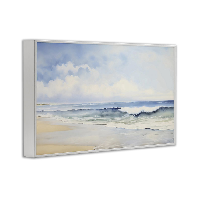 Dessin à l'aquarelle de la marée de plage, design par LSR Creative Studio, H 16 po x l 24 po