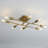 Dmarco 8-Light Bulbs Sputnik Classic 28" Gold Finished Semi Flush Mount Fixture