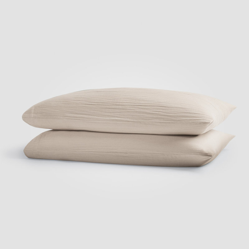 4-Piece 100% Cotton Gauze Sheet Set, Soft Breathable Premium Cotton Sheets for All-Season Comfort, Beige, Queen Sheet Set