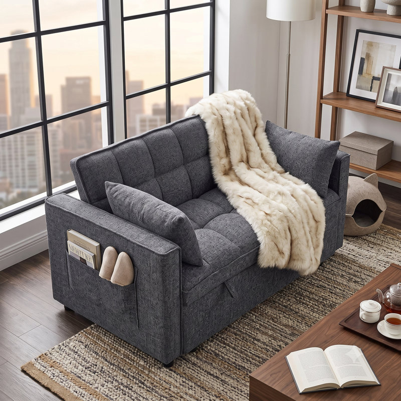 Canapé-lit capitonné de 53 po de large Sienna
