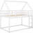 White Twin Over Low Bunk Bed, House-Like With - Firm & Efficient House Design Effortless-1851830657