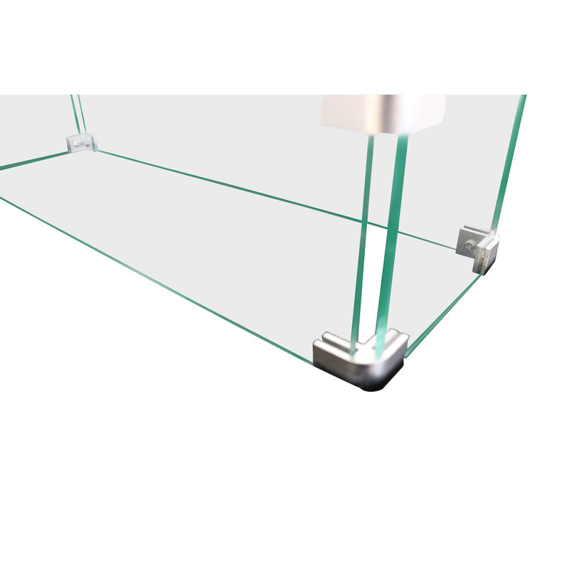 Rectangle Glass Fire Pit Accessory, 5" H x 28" W x 7" D