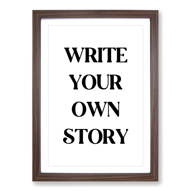 Write Your Own Story - Picture Frame Typography, 65cm H x 48cm W x 2cm D, Walnut